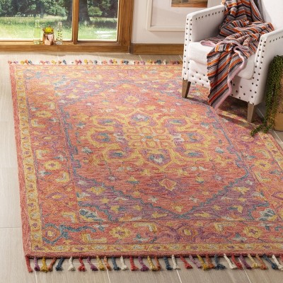 Aspen 7' x 7' Square Red Hand-Tufted Wool Area Rug