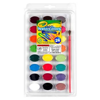 Crayola My First Washable Watercolors & Brush, Large Paints, Toddler Art Supplies, 10 Pack (4 Count Colors with A Paint Brush), Multicolor
