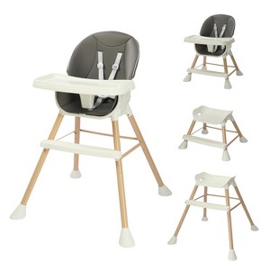 JOYMOR 5 in 1 Convertible Baby High Chair, Highchair for Babies and Toddlers, Easy Clean, Infant Highchair with Removable Tray & 5-Point Harness - 1 of 4