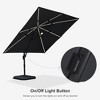 PURPLE LEAF 10x10 Ft Cantilever Umbrella Square Solar Powered LED Outdoor Patio Umbrella with 360°Rotation Adjustable With Base - 4 of 4