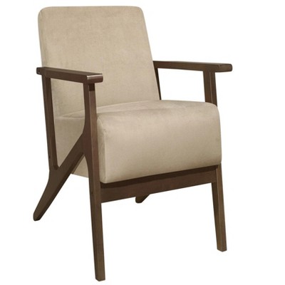 27.5"1pc Accent Chair Cushion Seat Back Light Brown Upholstery