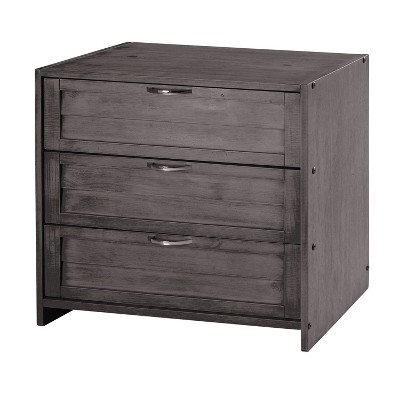 Louver Low Loft 3 Drawer Chest Antique Gray - Donco Kids