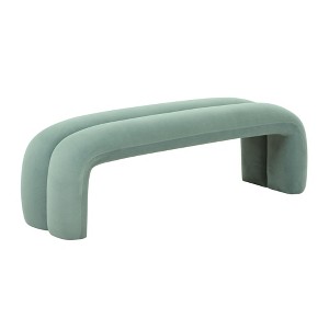 TOV Furniture Leigh Velvet Channeled Bench - 1 of 4