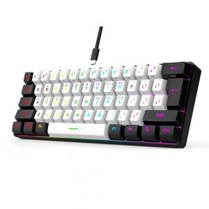 RISOKEYS 60% wired game keyboard, RGB backlit ultra-small keyboard, waterproof portable, computer/MAC game keyboard (White) - 1 of 4