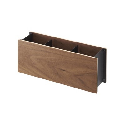 Yamazaki Home - Desk Organizer - Two Sizes - Steel + Wood - Small - Walnut