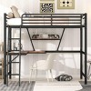 Streamdale Full Size Loft Metal&MDF Bed with Desk and Shelf, Black - 2 of 4