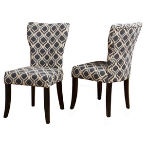 Cecily Geometric Print Dining Chair Blue/Navy (Set of 2) - Christopher Knight Home