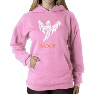 LA Pop Art Halloween Ghost - Women's Word Art Hooded Sweatshirt - 1 of 4