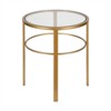 Metal 2 Piece Circle Side Table in Brass Finish with Glass Top - Henn&Hart - 3 of 4