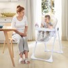 Infans Foldable Baby Highchair with Adjustable Height, Recline & Footrest, Removable Double Tray, Portable High Chair for Toddlers, Gray - 4 of 4