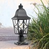 Syemin Outdoor Wall Lights Lamp Post Light Fixture, Waterproof Aluminum Housing with Glass, Black, 7.50"*7.50"*20.20" - 3 of 4