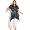 Avenue Women's Plus Size Hankey Hem Print Tunic - 3 of 4