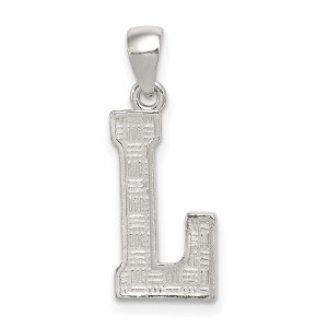 Black Bow Jewelry Sterling Silver, Sami Collection, Textured Block Initial L Pendant - 1 of 4