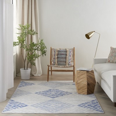 Elysian Gray Geometric 4' x 6' Synthetic Reversible Rug