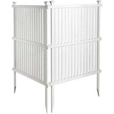 Outdoor Fence Screens Louvered Vinyl Fence No Dig Fence Panel Kit 2 Panels 48" W x 36" H for Garden Pet Playpen