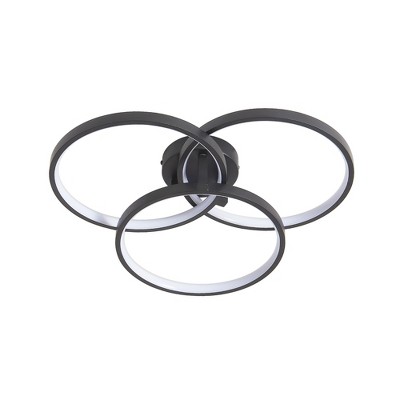 VYNXARIA Modern 20-Inch 3-Ring Flush Mount Ceiling Light ¨C Artistic Illumination for Any Room,Black