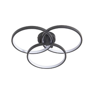 VYNXARIA Modern 20-Inch 3-Ring Flush Mount Ceiling Light ¨C Artistic Illumination for Any Room,Black - 1 of 4