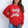Simply Sage Market Women's Holly Jolly Bold Cursive Long Sleeve Garment Dyed Tee - 2 of 4