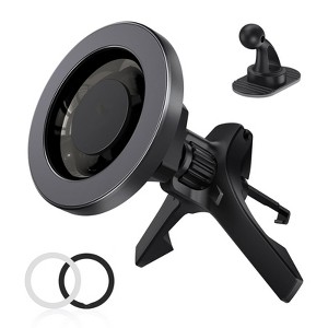 Itopfox Magnetic Car Phone Mount for iPhone 17/16/15/14/13/12 & Samsung, Universal Air Vent Holder with 2 Metal Rings, No Charging - 1 of 4