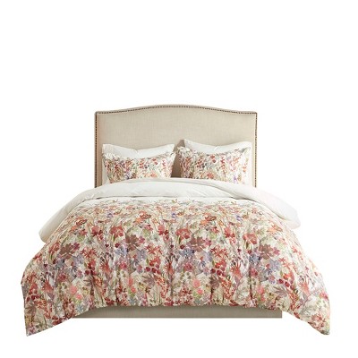 Gracie Mills Millicent 3-Piece Bloom Cotton Printed Duvet Cover Set