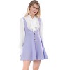 INSPIRE CHIC Women's Button Overalls Pinafore Suspenders Skirt - 2 of 4