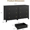 3/6/7 Drawer Dresser Chest, MDF Wood Storage Cabinet, White/Black - 3 of 4