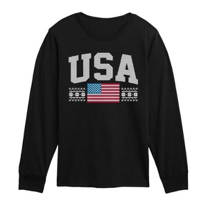 Boys' - Instant Message - USA Sport Sweater Long Sleeve Graphic T-Shirt - 1 of 4