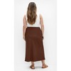 Women's Plus Size Vivien Linen Skirt - chocolate | CITY CHIC - 3 of 4