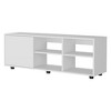 51.2" Melamine TV Stand with Door, Open Storage, and Scratch-Resistant Surface for Living Room and Bedroom - 2 of 4