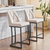 PAGED 25.2" Minimalist Counter and Bar Stools with Back Tufted,Upholstered Counter Stools for Kitchen Island&Dining Room - 3 of 4
