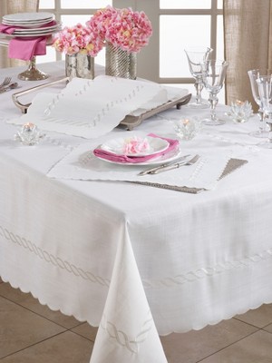 Saro Lifestyle Braided Embroidery Table Runner - Thumbnail 3