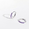 Girl's Multi CZ Hoop Sterling Silver Earrings - In Season Jewelry - 4 of 4