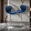 Ellston Velvet Adjustable Swivel Barstools, Set of 2- Leovsnove - 2 of 4