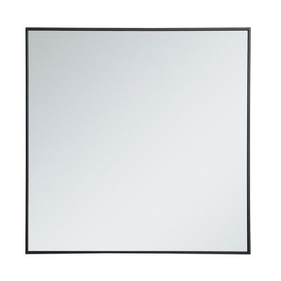 Elegant Lighting Metal frame square mirror 36 inch in Black