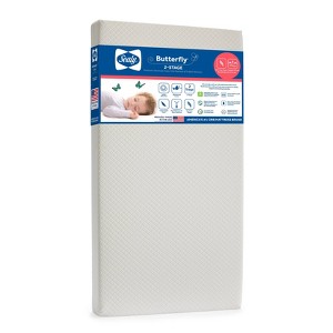 Sealy Butterfly 2-Stage Breathable Knit Ultra Firm Crib and Toddler Mattress - 1 of 4
