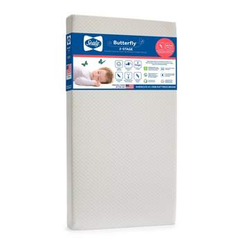 Sealy Butterfly 2-Stage Breathable Knit Ultra Firm Crib and Toddler Mattress