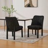 Racxily Set of 2 Minimalist Dining Chairs, Chenille Upholstered with Rubberwood Legs & High Curved Back , Black/Gray - 4 of 4