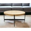 HomeRoots 36" Natural And Black Wood and Iron Round Coffee Table - 2 of 4