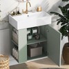 KWPZQEB 21.6" Modern Bathroom Vanity with Ceramic Basin, Floating Vanity Sink Cabinet with Doors & Side Storage, Wooden Cabinet with Sink - 3 of 4