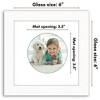Americanflat 6" x 6" Picture Frame with Mat - Round & Heart Designs - Stylish Decor for Living Rooms, Dorms, Offices & More - 2 of 4