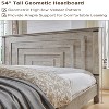SinCiDo Queen Size Farmhouse Bed Frame, 54" Tall Geometric Headboard & 2 Storage Drawers ,Solid Wood Platform w/Reinforced Slats - 4 of 4