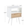 Lyngins Rattan Woven Side Table with Drawer, Storage End Table Living Room with Solid Wood Legs, 15.75" Bedroom Nightstand, Small Table Sofa Table - 3 of 4