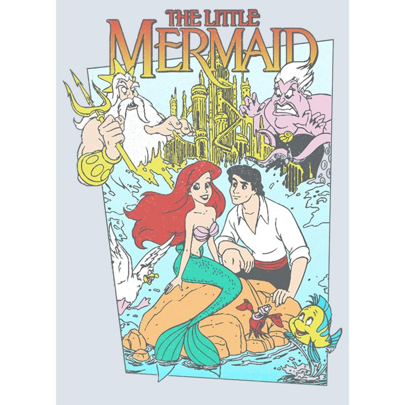 Men's The Little Mermaid Character Poster T-Shirt, 2 of 5