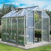 Aoodor Walk-in Greenhouse Polycarbonate Panel Hobby Greenhouses with Aluminum Frame Heavy Duty with 1 Vent Window & Lockable Door - 3 of 4