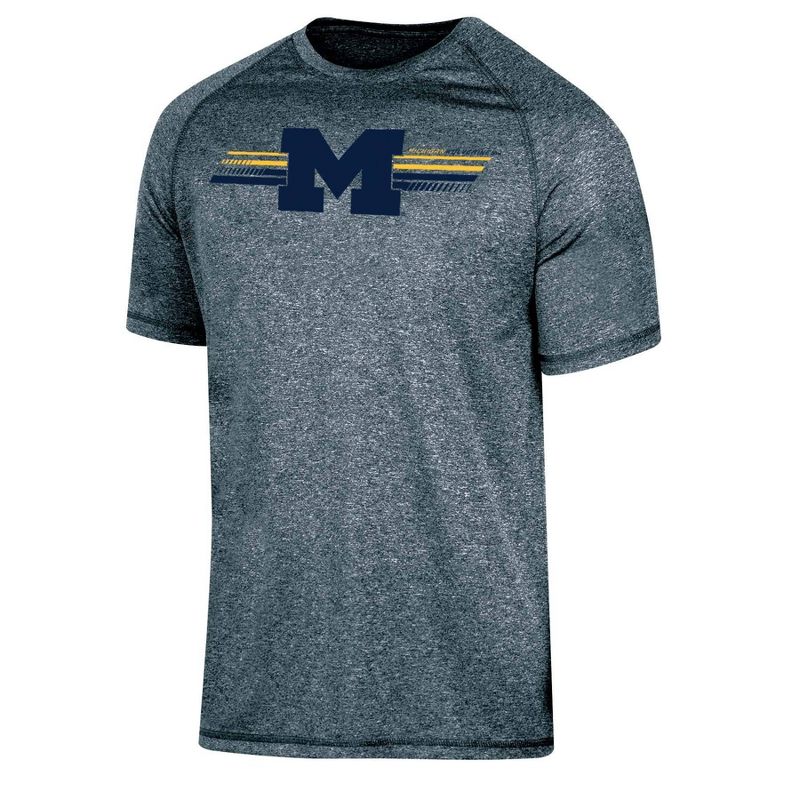 NCAA Michigan Wolverines Men&#39;s Gray Poly T-Shirt, 1 of 4