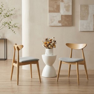 Polibi 2 Pieces Retro Dining Chairs with Ergonomic Back, Plush