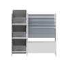Homy Casa Kids Toy Storage Organizer with Fabric Bins and Bookshelf, White - 2 of 4