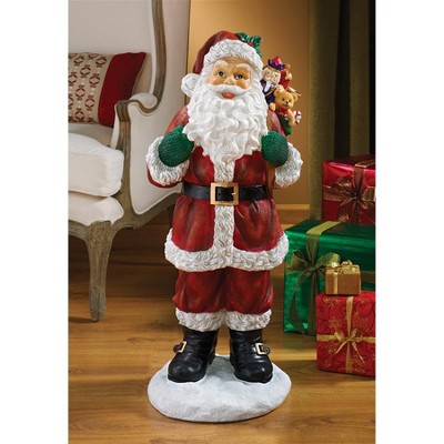 Festive Santa Claus Resin Holiday Statue with Toys