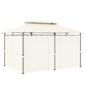 10' x 13' Double Roof Patio Gazebo, Outdoor Gazebo with Curtains, for Garden, Lawn and Deck - 1 of 4