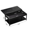 Cold-Rolled Steel Rectangular Double-Layer Coffee Table with Hidden Storage Compartment, Fingerprint Lock and Alarm System - 3 of 4